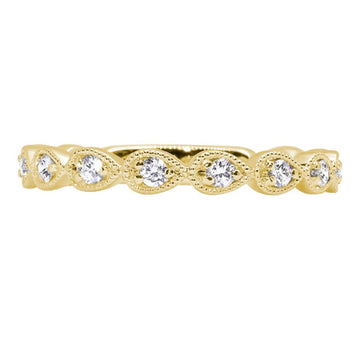 14kt Yellow Gold Diamond Stackable Band
