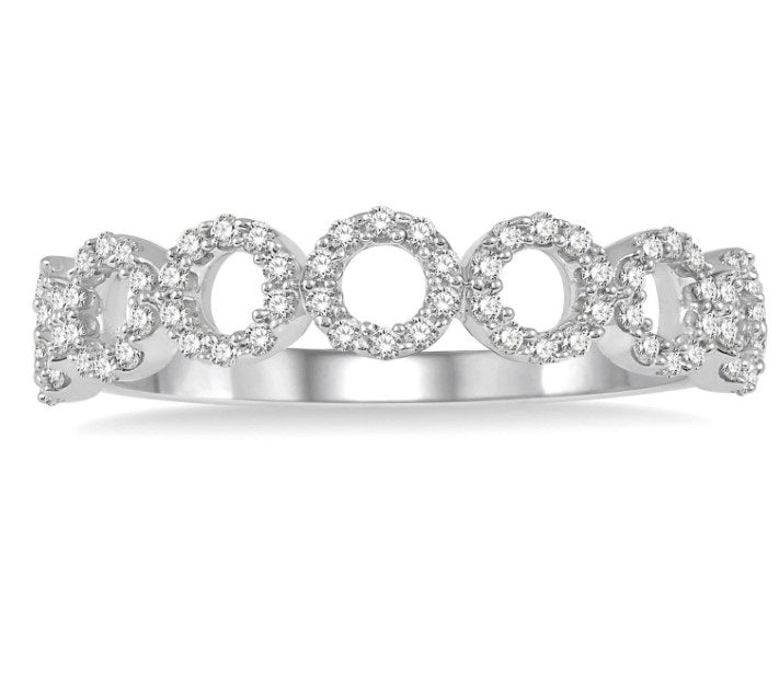 10kt White Gold Stackable Diamond Fashion Band