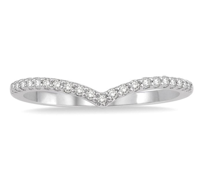 14kt White Gold Chevron Diamond Fashion Ring