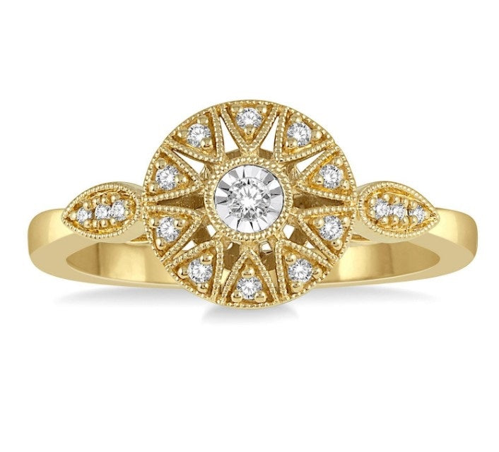 10Kt Yellow Gold Diamond Fashion Ring