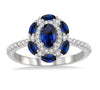 14kt White Gold Oval Shape Sapphire & Diamond Ring