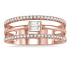 14kt Rose Gold Baguette Diamond Layered Fashion Ring