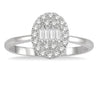 14kt White Gold Oval Shape Fusion Diamond Fashion Ring