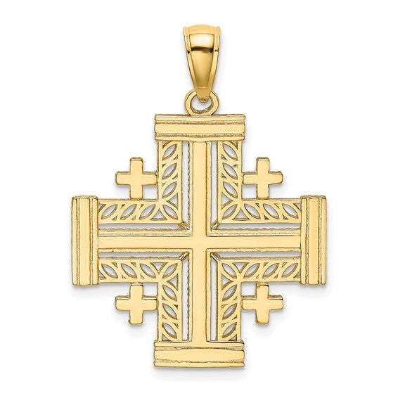 14kt Yellow Gold Jerusalem Cross Pendant (chain not included)