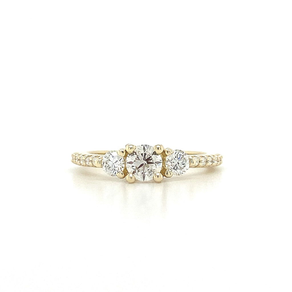14kt White Gold Three Diamond Engagement Ring