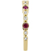 14kt Yellow Gold Ruby and Diamond Stackable Band