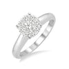 14K White Gold Diamond Illusion Engagement Ring