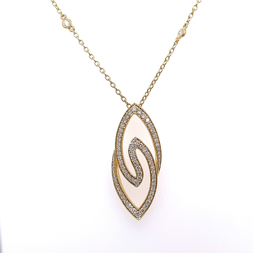 18kt Yellow Gold Diamond Couture Pendant with Chain