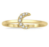 10kt Yellow Gold Diamond Moon Fashion Ring
