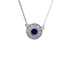 14kt White Gold Diamond and Sapphire Pendant with Chain