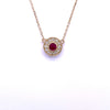 14kt Yellow Gold Ruby and Diamond Pendant with Chain