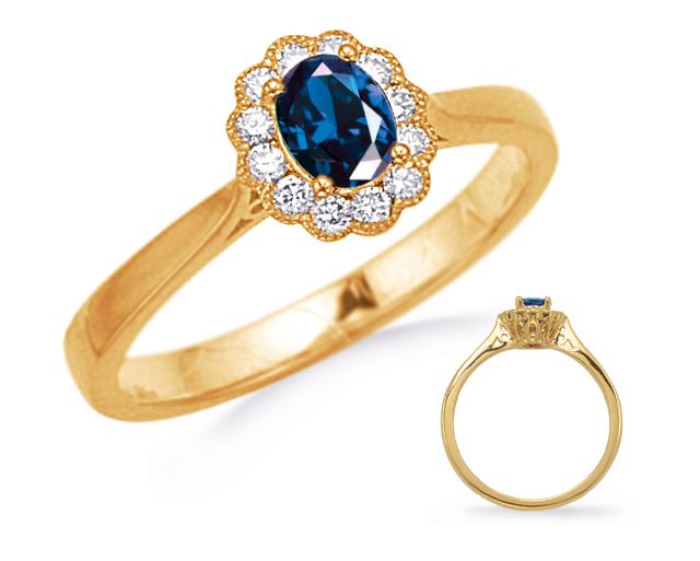 14kt Yellow Gold Sapphire and Diamond Fashion Ring