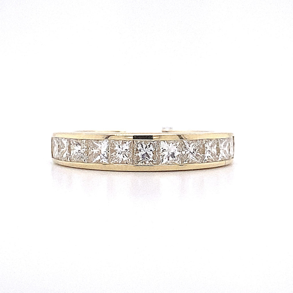 14kt Yellow Gold Princess Cut Channel Band