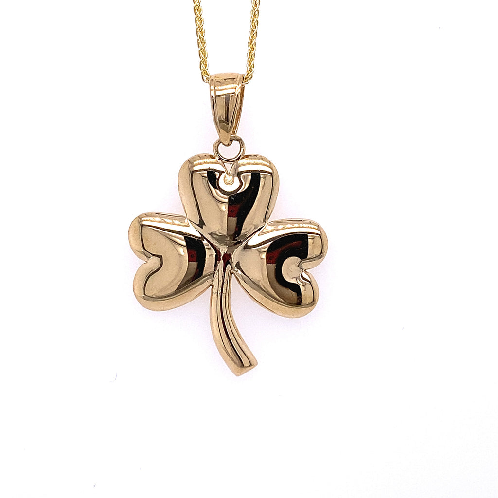 14kt Yellow Gold Shamrock Pendant (Chain Not Included)