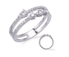 14kt White Gold Diamond Double Band Stackable