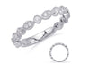 14kt White Gold Diamond Scalloped Stackable Band