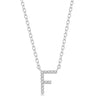 10kt White Gold Diamond Initial Pendant with Chain "F"