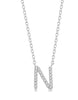 10kt White Gold Diamond Initial Pendant with Chain "N"