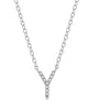 10kt White Gold Diamond Initial Pendant with Chain "Y"