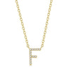 10kt Yellow Gold Diamond Initial Pendant with Chain "F"