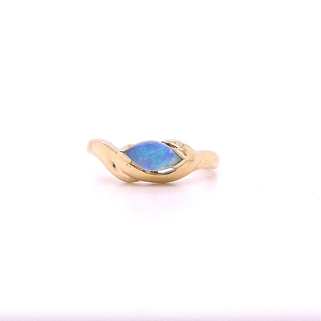 14kt Yellow Gold Marquise Shape Opal Fashion Ring