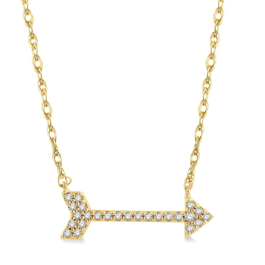 10kt Yellow Gold Diamond Arrow Pendant with Chain