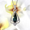 14kt White Gold Diamond and Tourmaline Pendant with Chain