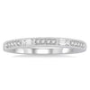 14kt White Gold Diamond Baguette and Round Stackable Band