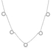 10kt White Gold Diamond Circle Layering Pendant Necklace