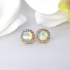14kt Yellow Gold Opal and Diamond Ear Studs