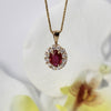 14kt Yellow Gold Ruby and Diamond Pendant and Chain