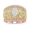 18kt Tri-Color Couture Diamond Illusion Fashion Ring