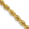 14kt Yellow Gold 22" Solid Rope Chain 3mm