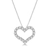 14kt White Gold Diamond Heart Pendant with Chain