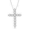 14kt White Gold Diamond Cross Pendant with Chain