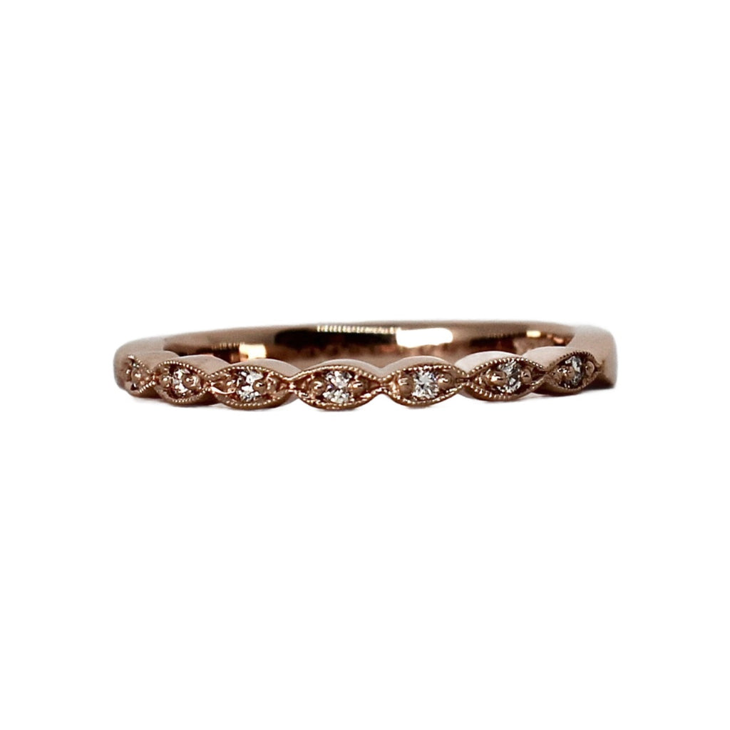 14kt Rose Gold Diamond Stackable Band