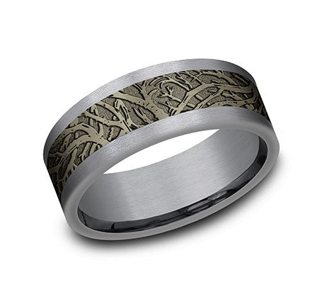Tantalum Gents Band with "Enchanted Forest" Design