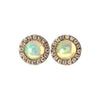 14kt Yellow Gold Diamond and Ethiopian Opal Ear Studs