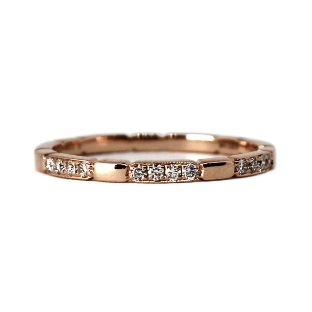 14kt Rose Gold Diamond Stackable Band