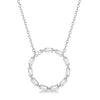 14kt White Gold Diamond Baguette Pendant with Chain