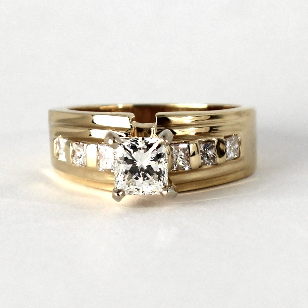 14kt Yellow Gold Princess Cut Engagement Ring