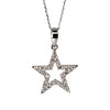 14kt White Gold Diamond Star Pendant with Chain