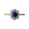 14kt White Gold "Flower" Sapphire and Diamond Fashion Ring