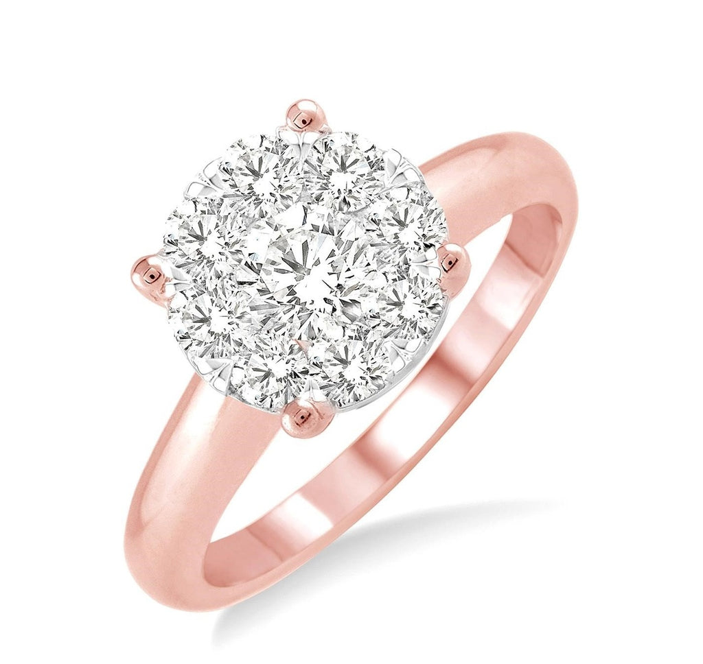 14kt Rose Gold Diamond Illusion Engagement Ring