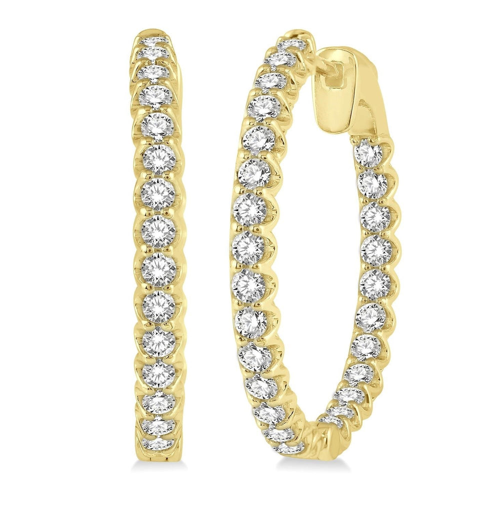 14kt Yellow Gold Diamond Hoop Earrings (3 carat)