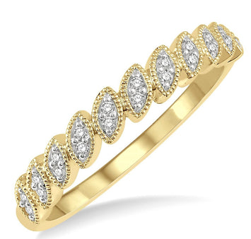 14kt Yellow Gold Diamond Stackable Band